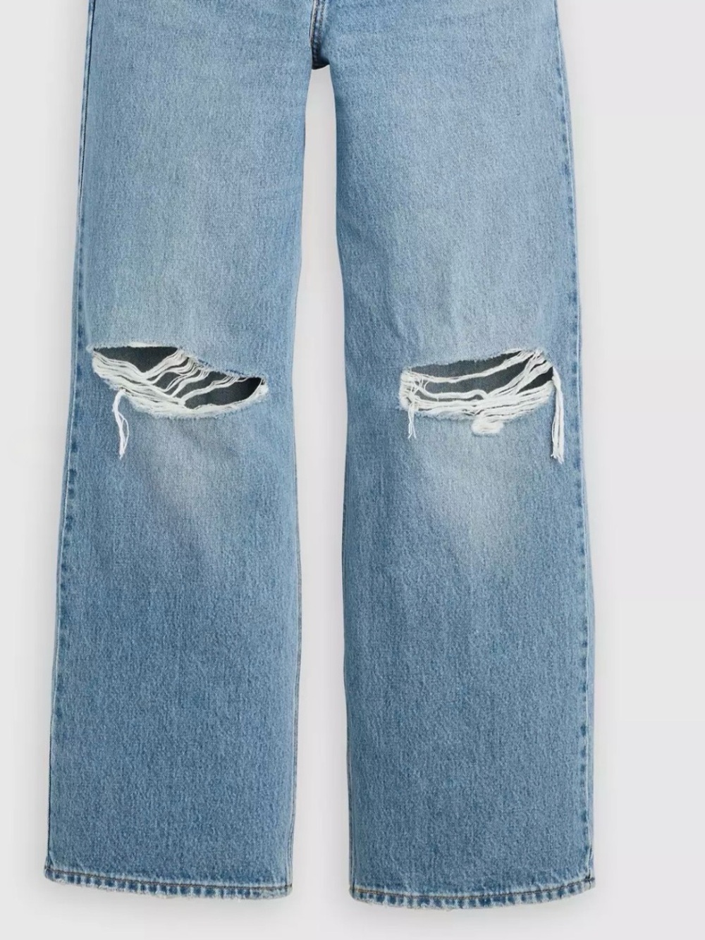 ZARA Light Blue Distressed Wide-Leg Jeans NWOT - Picture 3 of 10